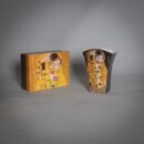 Rectangular porcelain vase with Klimt The Kiss design and decorative gift box