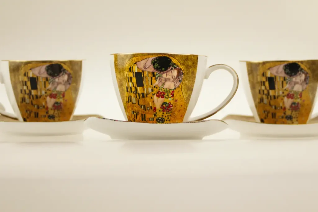 three cups against biege background